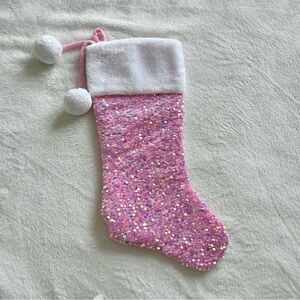 Pink Sequin Christmas Stocking